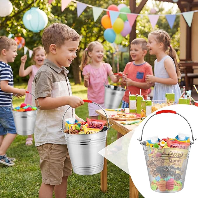 OBTANIM 3 Pack 5L Stainless Steel Metal Ice Buckets Champagne Drink Cooler Storage Ice Pails with Handle and Lid for Party Favors Organizing Home Parties Bar Cooling Supplies