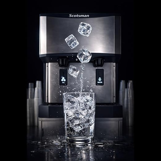Scotsman Meridian Touchfree Countertop Nugget Ice Maker & Water Dispenser - 500 lb/Day, 25 lb Storage Bin, Stand w/Door