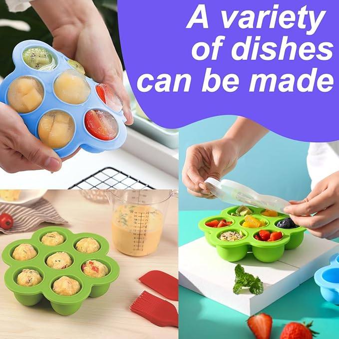3 Pack Silicone Egg Bite Mold for Air Fryer Silicone Molds - Alternative to Sous Vide Egg Bite Maker for Cooking Air Fryer Accessories