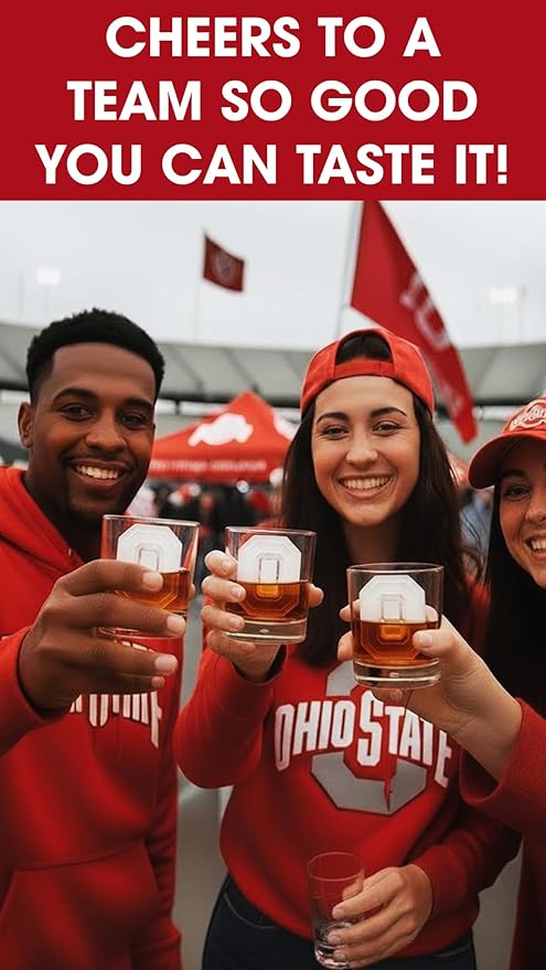 TEAM ICE - Ohio State Silicone Ice Cube Tray - Large Silicone Ice Cube Mold for Whiskey & Cocktails, Durable Ice Tray for Game Day Drinks, College Logo Ice Mold for Fans & Tailgate Parties