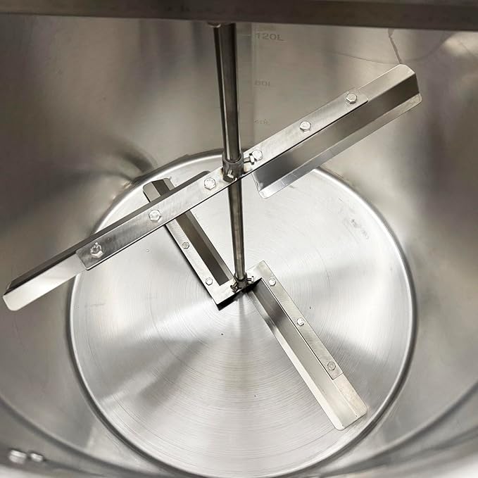 500W Electric Pot Stirrer 98L/25.9gal Automatic Food Mixer with Bottom Rotation Bracket Suitable for Natural Gas, for Soup, Porridge and other Food Mixing 110V