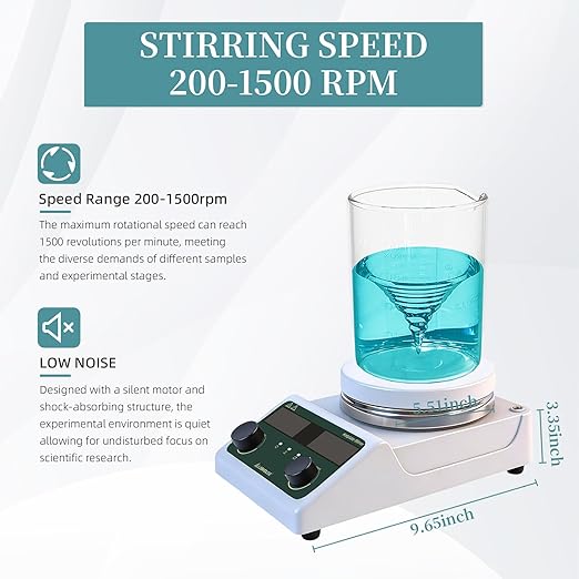 LHS-300 Magnetic Stirrer Hot Plate with Probe - 5L Capacity, 300°C, 200-1500 RPM, 5.5" Hotplate
