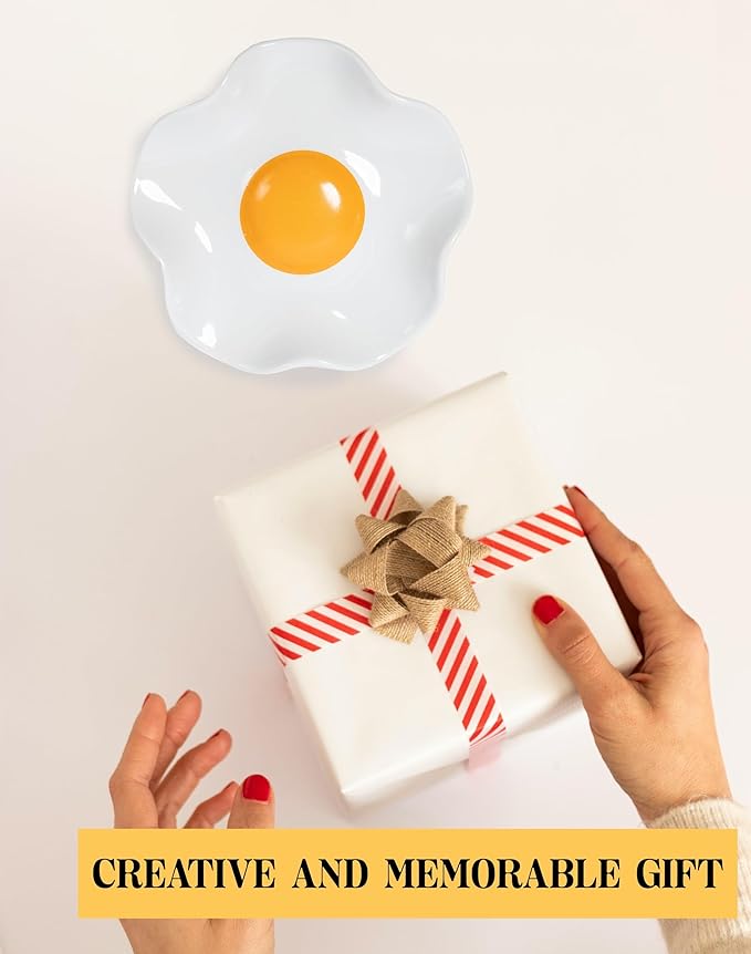 Fried Egg Ceramic Spoon Rest for stove top and kitchen counter | Large and Dishwasher-Safe Sponge holder | Home & kitchen decor | Kitchen Gifts for women | House warming gifts new home