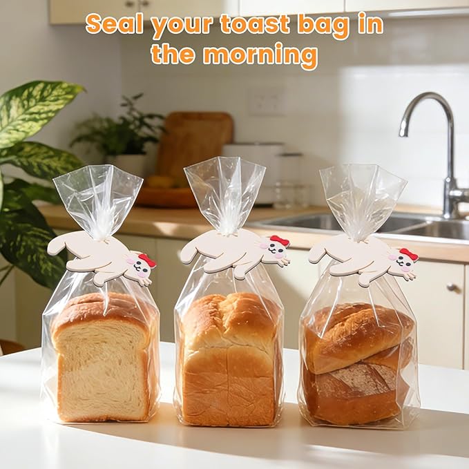 2 PCS Cat Bread Clip, Funny 3D Printed Bag Holder, Novelty Kitchen Gadget for Cat Lovers, Cat Shaped Bread Bag Clip, 4.7 * 5.4in Cat Bag Clips for Cat Lovers