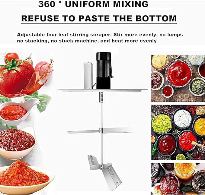 Automatic Food Mixer - 15L/25L/40L Commercial Heating Mixer with 4 Blade Stirring Scraper,for Making Jam, Sauce, Filling, Hot Pot Seasoning Bottom Soup Stirre, Adjustable Stirring Speed,25L