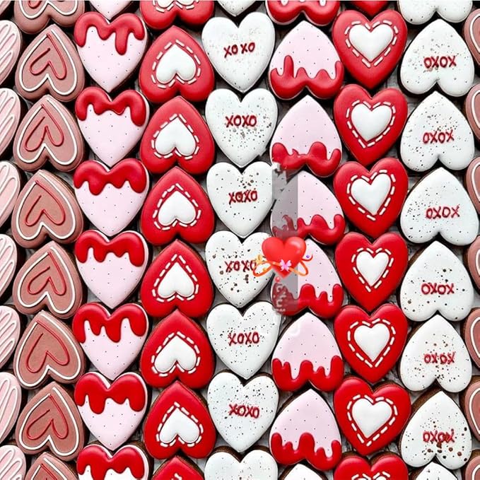 5PCS Large Heart Cookie Cutter 5" 3.78" 3.1" 2.35" 1.61" Heart Cookies Molds Stainless Steel Cutter Set for Mother's Day, Father's Day, Valentine's Day