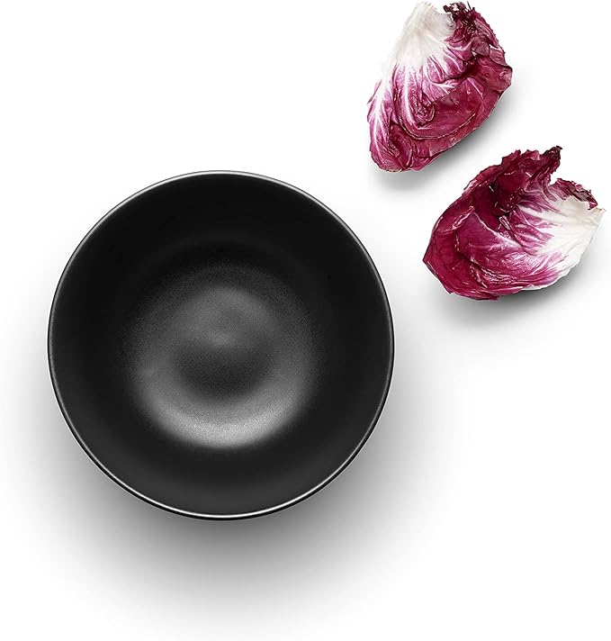 Eva Solo | Nordic Kitchen Bowl 2L Diameter 21 cm | Dishwasher & Microwave Safe | Black Stoneware | Danish Design & Functionality | Tools Kitchen Gadgets & Accessories