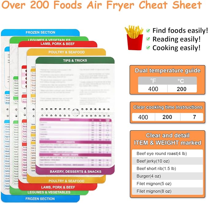 2Pcs Air Fryer Silicone Liners for Ninja SL401 /DZ201/ DZ401/ DZ550 8-10 QT, Reusable Liners for COSORI, Chefman, Instant Air Fryer, Silicone Air Fryer Basket Liners with Magnetic Cheat Sheet, Grey