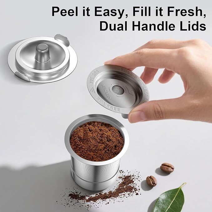 3-Pack Reusable Cups for Keurig: Stainless Steel Reusable Coffee Pods for Keurig 1.0 - Eco-Friendly & Cost-Saving Coffee Filters for Daily Brewing - Easy to Fill & Clean