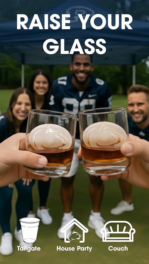 TEAM ICE - Penn State Silicone Ice Cube Tray - Large Silicone Ice Cube Mold for Whiskey & Cocktails, Durable Ice Tray for Game Day Drinks, College Logo Ice Mold for Fans & Tailgate Parties