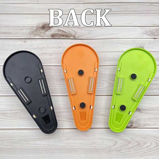 2PCS Magnetic Scissors Holder, Adsorption & Draining Holes Design ABS Plastic Detachable Refrigerator Magnetic Scissors Storage Box, Shears Storage Case for Kitchen Organizer (Orange)