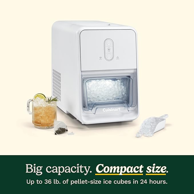 Cuisinart Counter-Top Nugget Ice Cube Maker, White, IMC-12