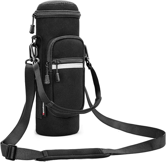 Crossbody Carrier Bag for Owala Water Bottle, Insulated Cup Holder Sleeve for Ninja Portable Blender with Adjustable Shoulder Handheld Strap & 2 Pockets, Travel Gym Camping Accessories for Men Women