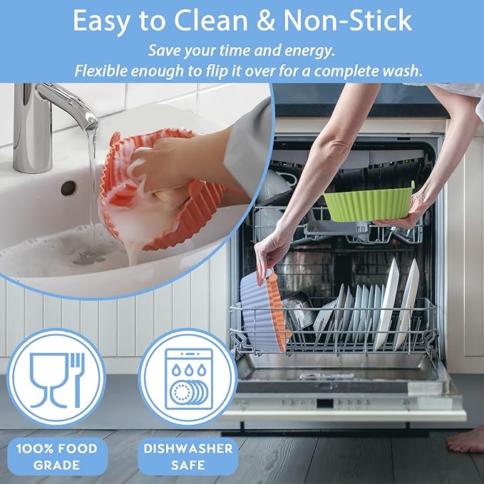 Air Fryer Silicone Liners - Reusable Non-stick Silicone Pot Liner Compatible with COSORI AirFryer Basket Accessories (X-Large, Orange)