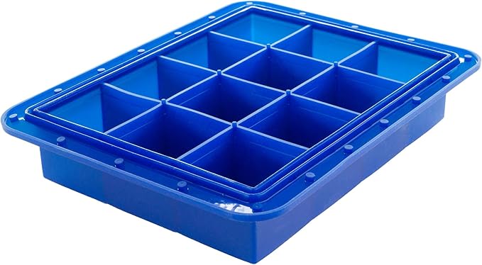 Lurch 240765 Ice Former Arctic Cube 5 cm Blue Ice Cube Tray for 12 Ice Cubes with Transparent Lid Blue