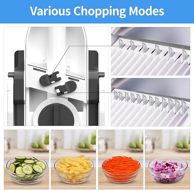 Jonscook Safe Veggie Chopper Vegetable Cutter, French Fry Cutter Onion Chopper Vegetable Slicer Fruit Cutter Dicer, Multifunctional Kitchen Gadgets Mandoline Food Slicer For Meal Prep - Gray