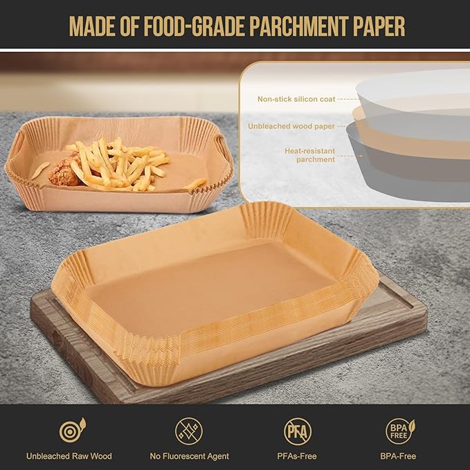 MMH 150PCs Air Fryer Liners for Ninja DZ071 7-QT/Ninja AD600CO 11-QT/Instant VersaZone 9QT,100PCs Small Liners for Divider Basket & 50PCs Large Disposable Paper Liners for 7QT MegaZone/Topzee 11QT