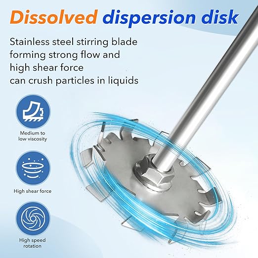 Electric Overhead Stirrer Max.40L 160W 100-2000RPM 10000mPa.s LCD Digital Lab Mixer Time and Speed Adjustable Equipped with Three Different Types of Mixing rods for Various uses