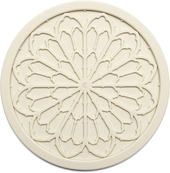 Silicone Coasters for Drinks - 6 Pack 4" Drink Coasters for Aesthetic Room Decor - Goth Accessories for Kitchen Gadgets by COASTERFIELD (Cream)