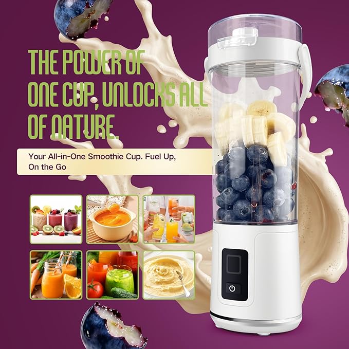 SUNHAIXIA Portable Blender - Citrus Juicer with Type-c Rechargeable (WHITE-BS-B01)