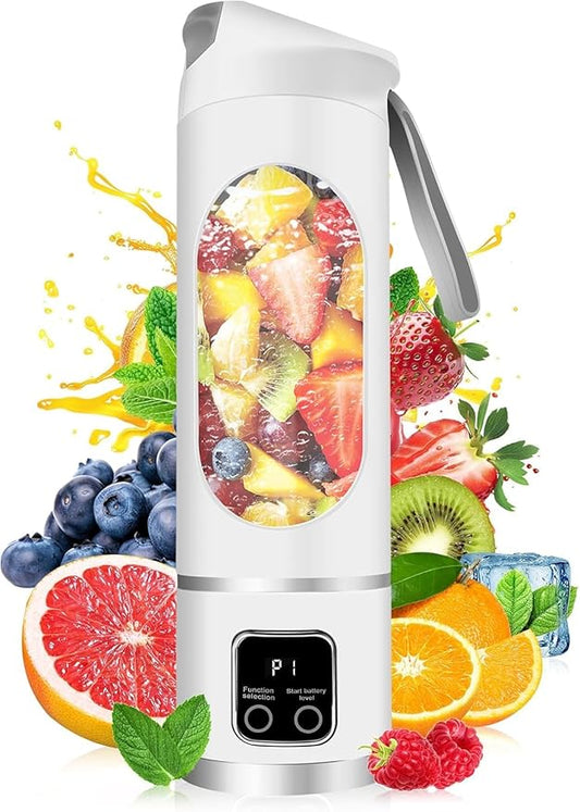 Paramexview® Portable Blender 16oz/500ml for Juices & Smoothies with 12 Stainless Steel Blades | USB Rechargable & 3 Levels Multi-Speed Control | 50W Powered fusion Portable Blender