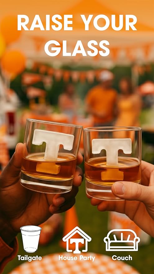 TEAM ICE - Tennessee Silicone Ice Cube Tray - Large Silicone Ice Cube Mold for Whiskey & Cocktails, Durable Ice Tray for Game Day Drinks, College Logo Ice Mold for Fans & Tailgate Parties