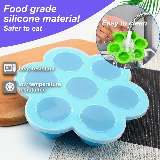 3 Pack Silicone Egg Bite Mold for Air Fryer Silicone Molds - Alternative to Sous Vide Egg Bite Maker for Cooking Air Fryer Accessories