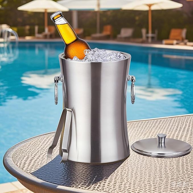 Ice Bucket Kits,3l,Double Wall Stainless Steel