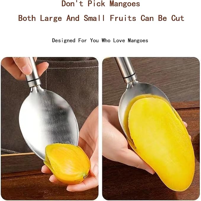 3Pcs Mango Slicer Fruit Fork Kit, Watermelon Cutter Slice, Stainless Steel Kitchen Fruit Cutter Slice Tool