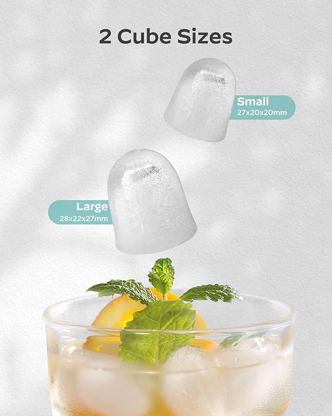 Ice Maker Countertop, Portable Ice Machine with Carry Handle, Self-Cleaning Ice Makers with Basket and Scoop, 9 Cubes in 6 Mins, 26 lbs per Day, Ideal for Home, Kitchen, Camping, RV, Green