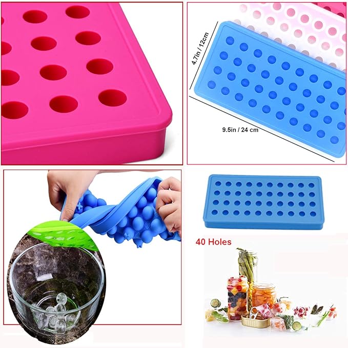 Mydio Mini Ice Ball Molds DIY Molds Tool for Candy pudding jelly milk juice Chocolate mold or Cocktails & whiskey particles (1pack,Blue)