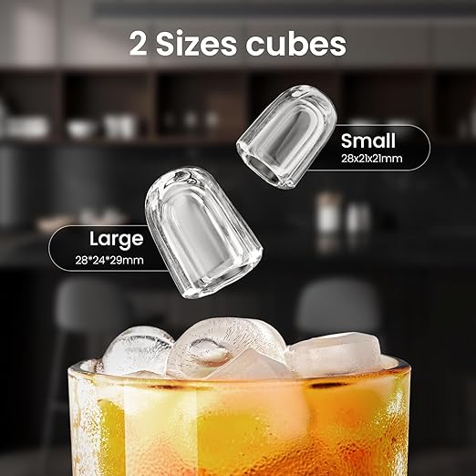 AGLUCKY Ice Makers Countertop with Handle,26.5Lbs/24H,9 Cubes in 6 Mins,2 Sizes of Bullet Ice,Portable Machine with Self-Cleaning,Perfect for Home Kitchen(Black)