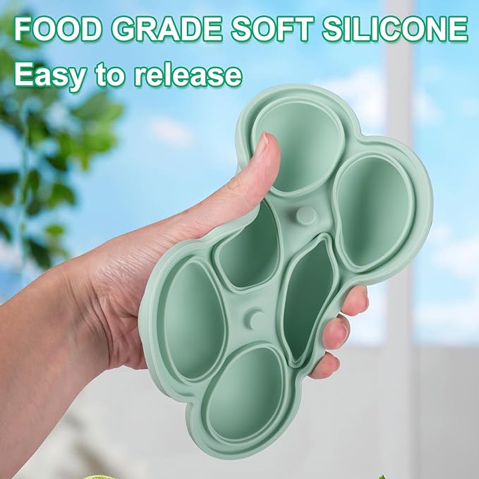 Ice Ball Mold, 2 Pack Silicone Ice Trays With Individual Cover - Easy Fill and Release Round Sphere Mold for Cocktails Bourbon - 1.7 Inch 12 Balls-Green