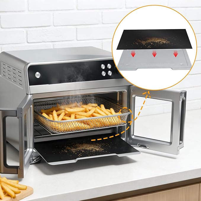 Oven Liner Compatible with Ninja French Door Air Fryer, 4PCS Oven Liners for Bottom of Oven for Ninja French Door FO101