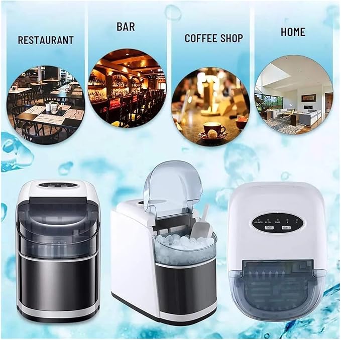 ice Crusher, Portable Electric Ice Maker Machine for Home Use for Outdoor Applications for Cold Drinks with Bottled Water Input,for Home, Restaurants & Cafes(White)