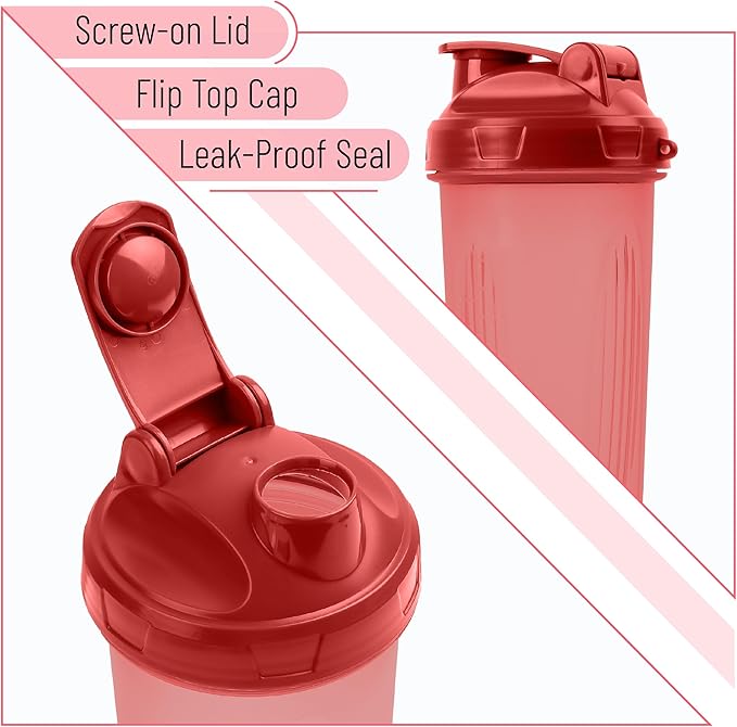 Mr. Pen- Protein Shaker Bottles, 2 Pack, 28 oz, Shaker Bottles with Leak-Proof Flip-Top Lid, Wire Whisk Ball for Smooth Mixing, Ideal for Protein Shakes, Smoothies, and Supplements