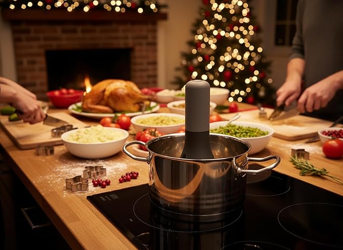 Uutensil Stirr Plus - The Unique Automatic Pan Stirrer with Timer - Rechargeable USB Stand - Grey