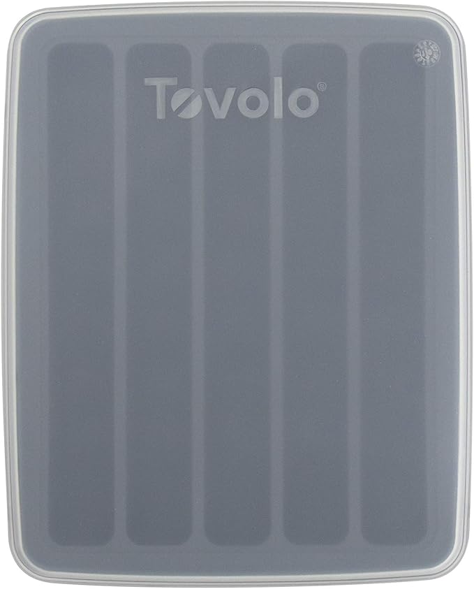 Tovolo Ice Cube Tray for Water Bottles Creates 5 Frozen Stick Tubes for Plastic & Reuseable Bottles, BPA Free Silicone Easy Release Water Bottle Ice Tray with Lid, Stackable Spill Proof Design