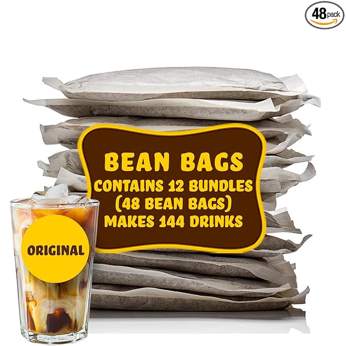 GRADY’S COLD BREW, New Orleans Style, 100% Arabica Ground Coffee & Chicory Pouches, 12 Bundles of 4 Easy-to-Brew Bean Bags, Makes 144 drinks