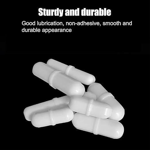 Magnetic Stir Bars,10 Pcs PTFE Magnetic Stirrer Mixer Stir Bar, 20 mm/ 0.8 Inch White Laboratory Stirrer Mixer Bar (10)