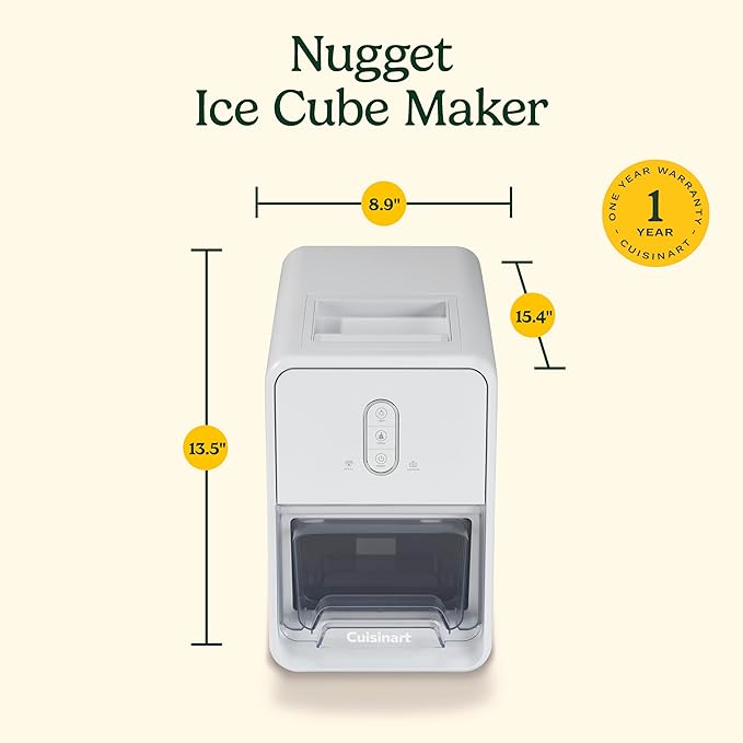 Cuisinart Counter-Top Nugget Ice Cube Maker, White, IMC-12