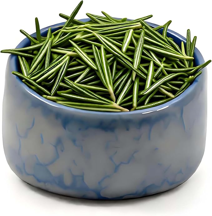 Pottery Blue Handmade Herb Stripper Bowl Kitchen Tool for Efficient Parsley, Basil, Rosemary, Thyme, Mint Leaf Removal & Stripping ,Ceramic Stylish Serving Dish for Berries Nuts Dips Fruits Snacks
