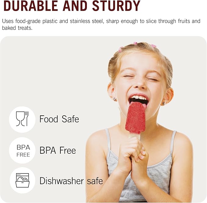 Monkey Business Pepo Watermelon Popsicle Cutter Mold, Stainless Steel Watermelon Slicer, Fun Popsicle Shape Sandwich and Cookie Cutter for Fruits