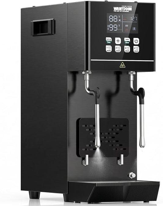 WantJoin Commercial Milk Frother & Beverage Heater - 2000W Multi-functional Milk Steamer Machine with LED Display Panel for Latte Cappuccino Coffee Milk Tea Foam & Hot Water Dispenser, Hotel Home Use