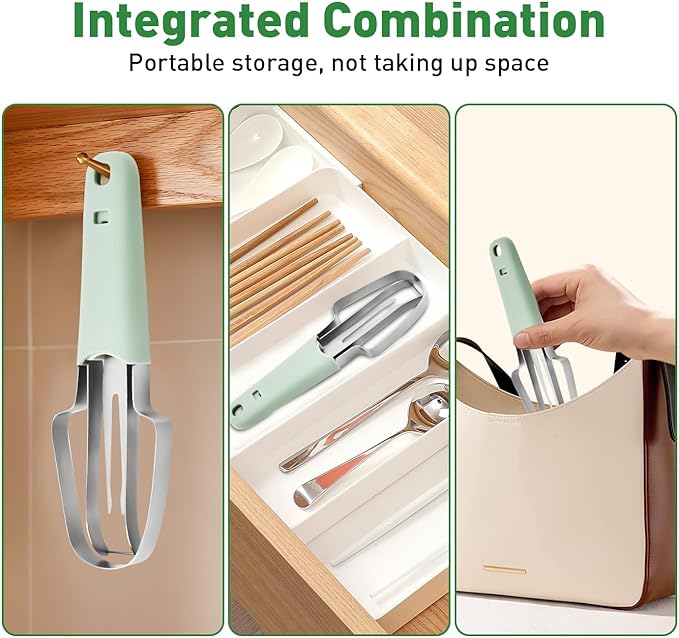 Watermelon Cutter - 3-in-1 Fork Slicer & Popsicle Maker, Multi Melon Cutter for Camping & Kitchen (Green)