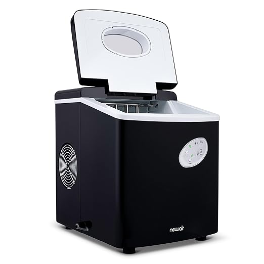 NewAir Counter Top Ice Maker Machine (Black), Compact Automatic Ice Maker, Cubes Ready in 6 Minutes, 28 Pounds in 24 Hours - Perfect for Home/Kitchen/Office/Bar