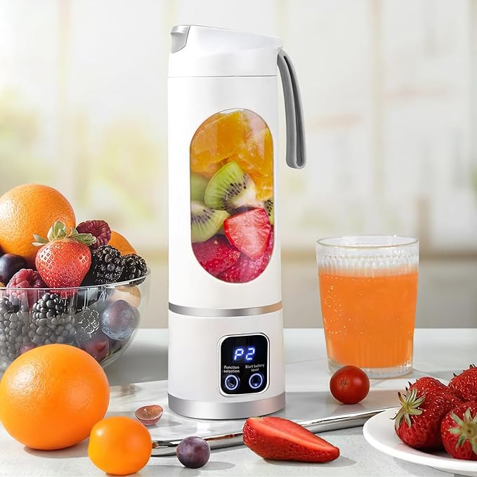 HomeBeyond 15oz Portable Personal Size Blender, Cordless Mini Blender for Shakes & Smoothies, USB-C Rechargeable, BPA Free Travel Juicer, Powerful Blending Suit in Office/Home/Gym