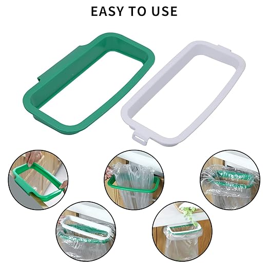 Portable Trash Bag Holder Hanging Kitchen Cupboard Door Back Style Stand Trash Garbage Bags Storage Rack