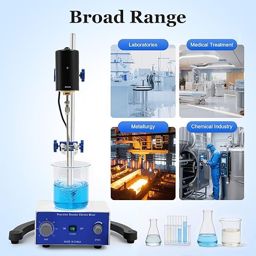 Electric Overhead Stirrer, Automatic Stirrer Max.40L 100W 0-2800RPM LCD Digital Lab Mixer Time and Speed Adjustable Equipped Overhead Stirrer Precision Mixer for Various Uses