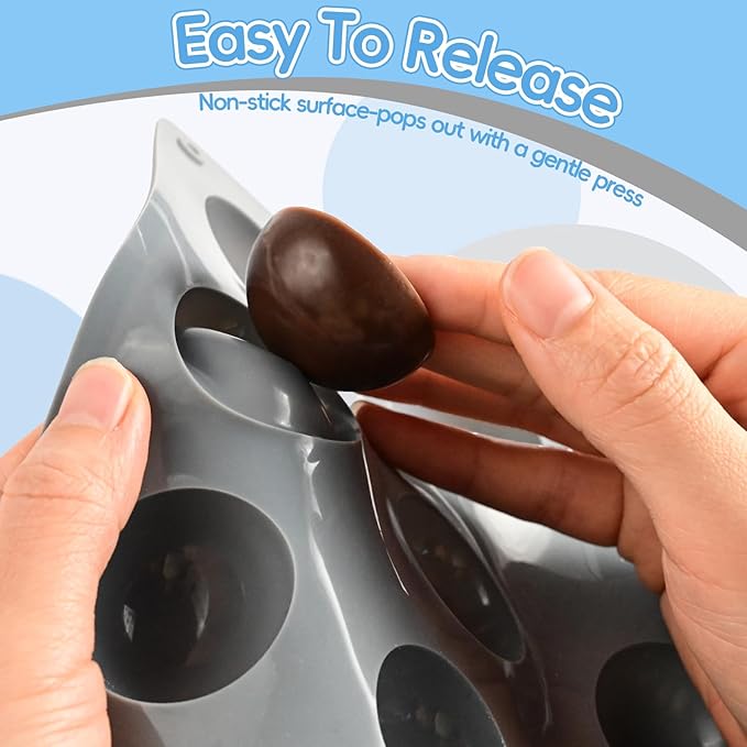 Semi Sphere Silicone Mold, 2 Pcs Silicone Sphere Chocolate Mold 30 Cavity Small Half Ball Molds for Chocolate Truffles, Candy, Ice Cubes, Jelly, Jello, Cake Decorations, Dome Mousse